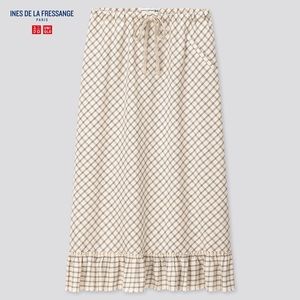 NWT UNIQLO Cotten Linen Frilled Skirt